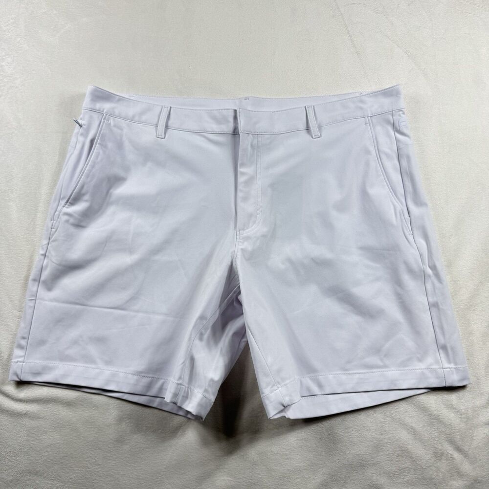 Fabletics The Don Short 8" Men's 38 White Stretch Performance Golf Pockets NWT